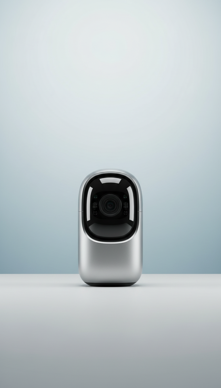 Glass-panel security camera discreet mount
