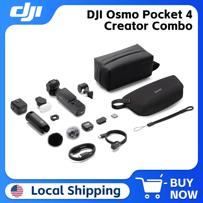 DJI Osmo Pocket 4 Creator Combo 1″ CMOS Pocket Gimbal Camera 107GB Built-In Storage & 800MB/s Transfer