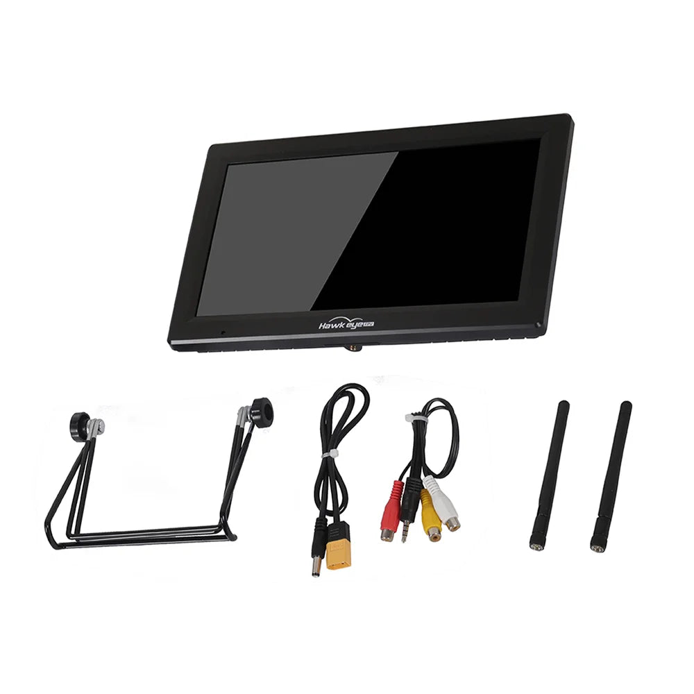 Hawkeye Little Pilot Captain X 10.2 inch 1024x600 LED 104 Channel 4.9G 5.8G 6G FPV Monitor Dual Receiver with HDMI DVR