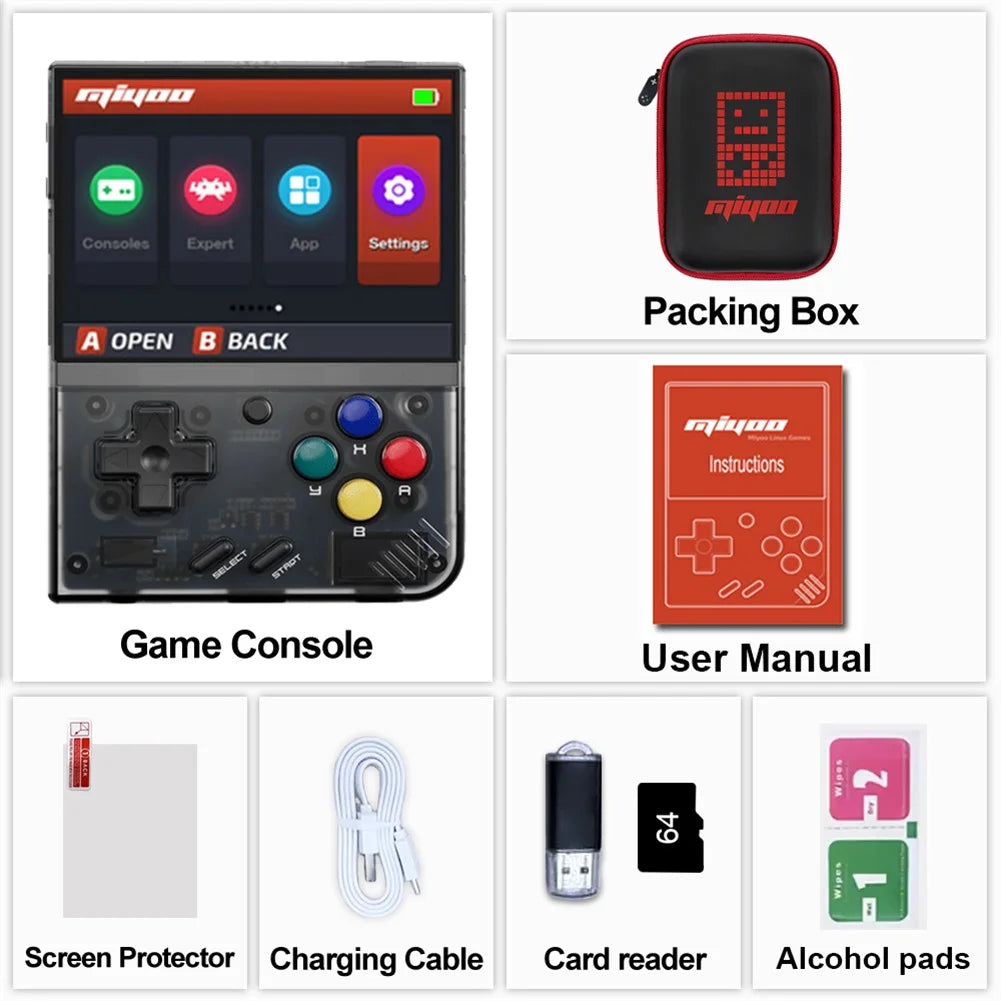 Miyoo Mini Plus Retro Handheld Game Console Classic Players Emulator IPS Screen with WiFi & RTC Portable Case  Mini+ Video Games Consoles Simulator Pocket Gift For Leisure Time