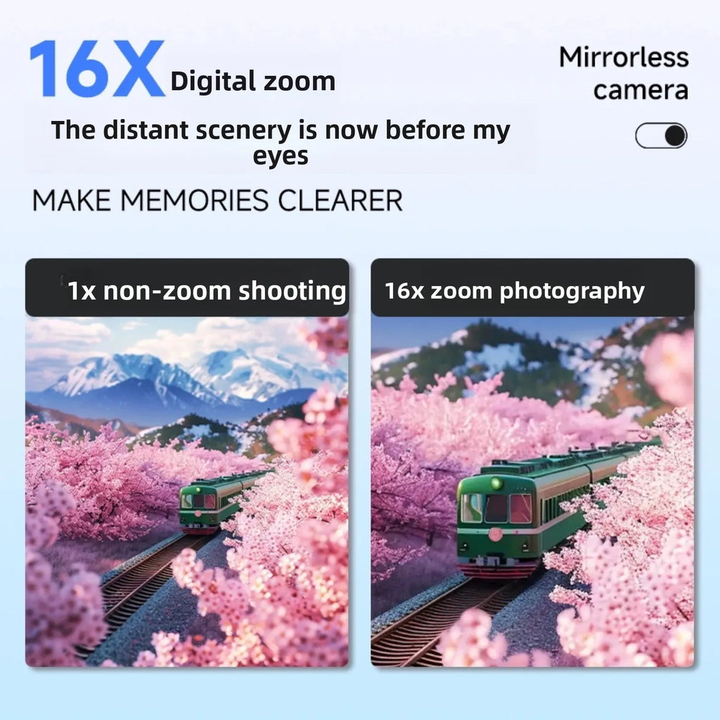 Slide Cover Digital Camera CCD Campus 4K HD Photo Video All in One Student Card Device Portable Photography