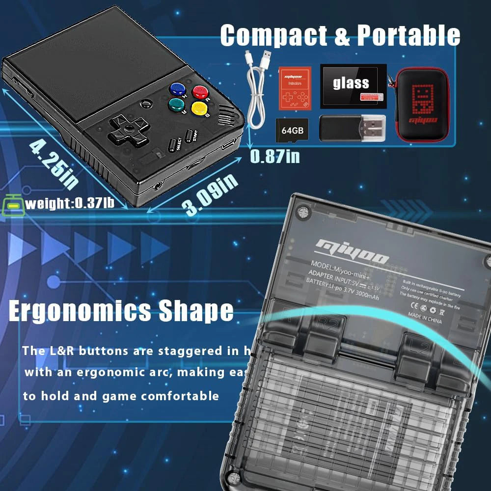Miyoo Mini Plus Retro Handheld Game Console Classic Players Emulator IPS Screen with WiFi & RTC Portable Case  Mini+ Video Games Consoles Simulator Pocket Gift For Leisure Time