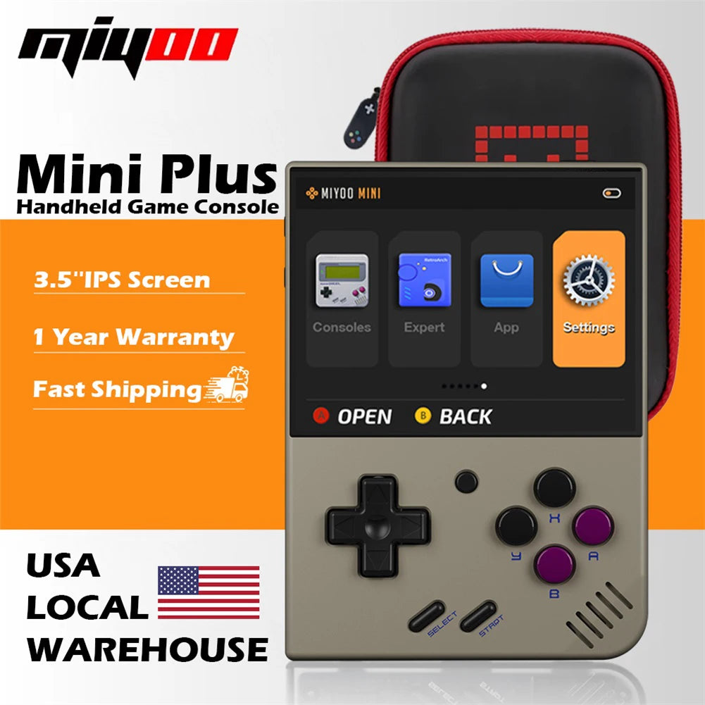 Miyoo Mini Plus Retro Handheld Game Console Classic Players Emulator IPS Screen with WiFi & RTC Portable Case  Mini+ Video Games Consoles Simulator Pocket Gift For Leisure Time