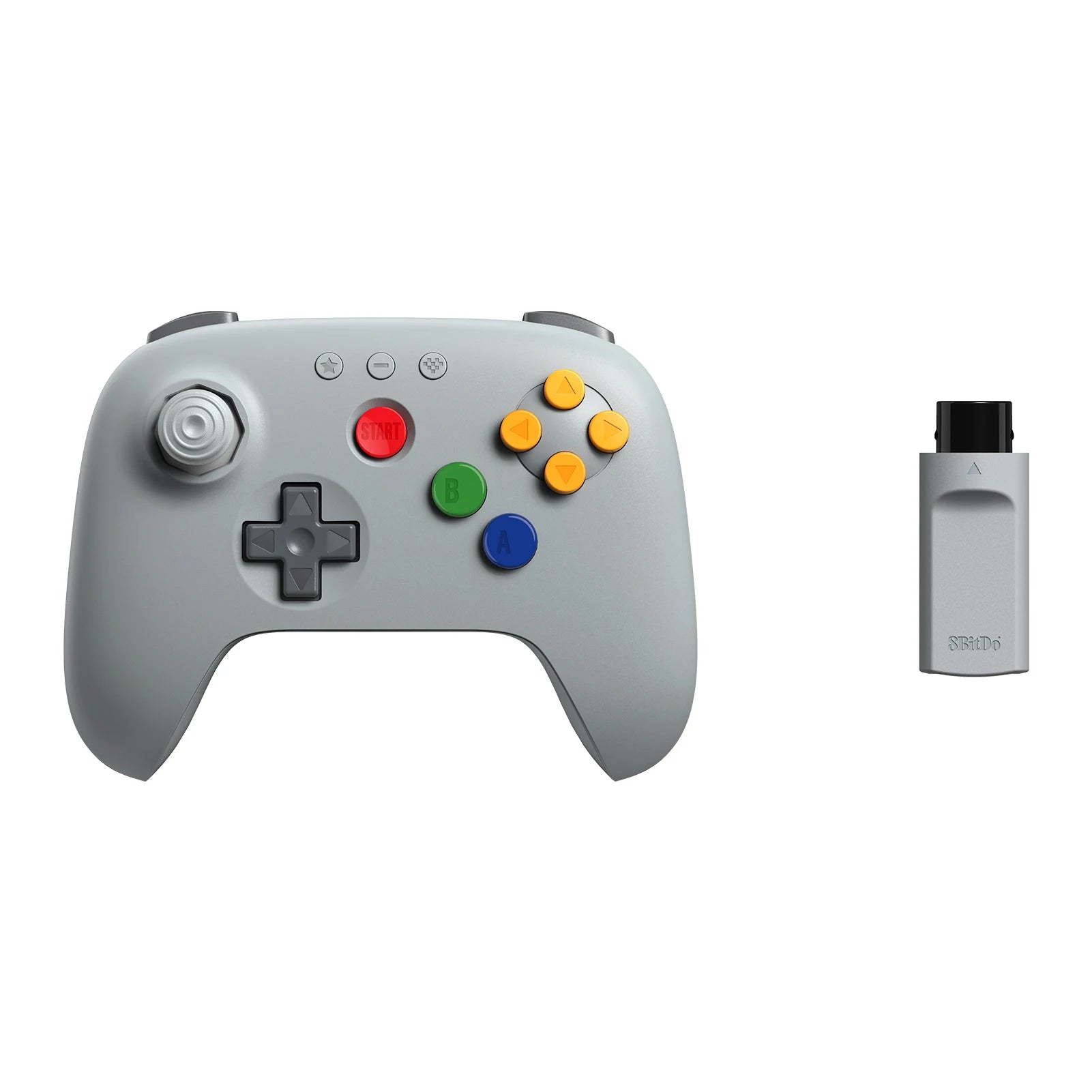8BitDo N64 2.4G Wireless Controller for Original N64 / Analogue 3D / Windows PC, Retro Gamepad Low Latency (Grey)
