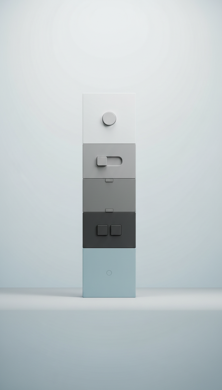 Modular light switch with glass interface